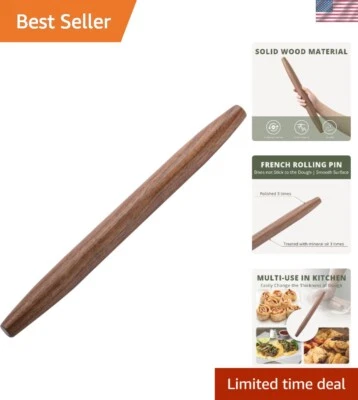 Gourmet French Walnut Rolling Pin - Artisan Baking Essential for Kitchen Display - Image 1 of 4
