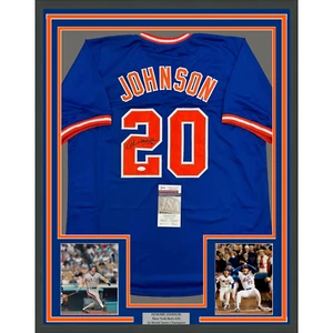 Autographed/Signed Howard Johnson HOJO 35x39 New York Blue Jersey JSA COA - Picture 1 of 2