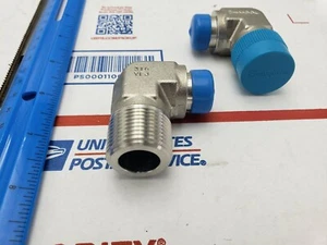 2X SWAGELOK SS-8-TSW-2-12 1/2" STAINLESS Tube Socket Weld ELBOW X 3/4" MALE NPT - Picture 1 of 3