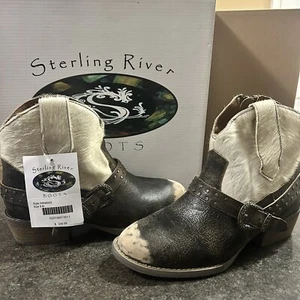 NIB Sterling Boots Women's 9 Genuine Leather Boots Western Flare - Picture 1 of 6