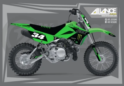 Kawasaki KLX 110 KLX110 2010-2020 CALCOMANÍAS GRÁFICAS 2018 2017 2016 2015 2014 2013 Foto 1 de 4