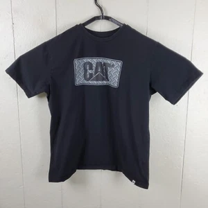 Caterpillar Shirt Mens 2XL Black Crew Neck Short Sleeve Graphic Stretch Pullover - Picture 1 of 16