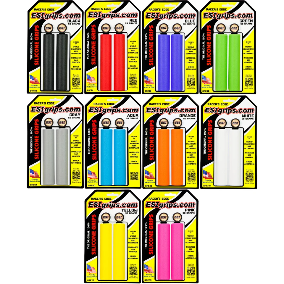 ESI Racer's Edge Silicone Push On Grips MTB Mountain Bike XC Lightweight 50g New - Image 1 of 1