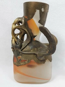 Jugendstil Bronzierte Glaskaraffe - Bild 1 von 10