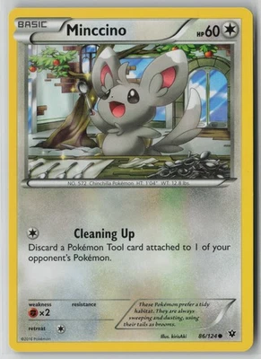Minccino 86/124 Pokemon TCG Fates Collide Common Moderately Played (MP) 1 - Image 1 of 2