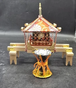 Woody Joe Palanquin Mini Mikoshi Madera Mini Modelo Santuario Festival Flotador Japón - Imagen 1 de 12