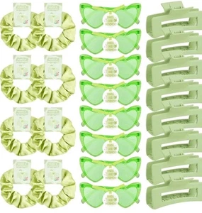 24 Pcs Matrimony Bachelorette Party Bridesmaid Hair Pieces Glasses Green - Picture 1 of 9