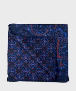 Arcuri pochette da taschino, double face, lana e seta, fantasia cashmere e roson - Foto 1 di 2