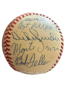 Multi Signed Baseball JSA COA Feller, Snider,Mize,Spahn,Slaughter, Robinson - Picture 1 of 7