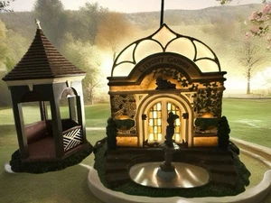 DEPT 56 LILYCOTT GARDEN CHRISTMAS CONSERVATORY READ ⬇️ Williamsburg Lang Gazebo - Picture 1 of 24