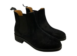 Polo Ralph Lauren Bryson Suede Chelsea Boots Black Leather Men's Size 8 NEW - Picture 1 of 12