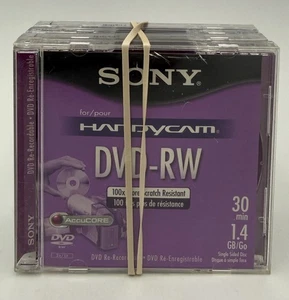 Sony HandyCam DVD-RW Re-Recordable Disks je 30 Min 1,4 GB 4er Pack - NEU - Bild 1 von 4