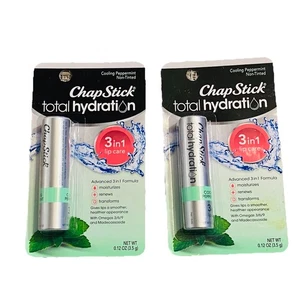 2 ChapStick Hidratación Total Enfriamiento Menta Bálsamo Labial Sin Tintar Cuidado .12oz - Imagen 1 de 2