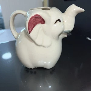 Shawnee Elefant Milchkännchen Keramik Kaffee Milch Krug 4,5" Zirkus Rüssel oben - Bild 1 von 13
