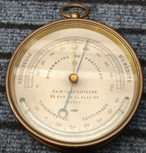 HYGROMETRE DE PRECISION - CAM-LAFONTAINE - 24 Rue de la Paix - THERMOMETRE PARIS - Bild 1 von 3