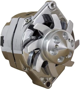 Chrom High Output 200 Amp Lichtmaschine für Chevy GM Pontiac Olds Cady Holden BBC - Bild 1 von 2