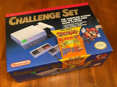 Wal*Mart Challenge Set complete in box nintendo nes system w/ mario 3 guide MINT - Image 1 of 4