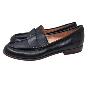 J.Crew 7.5 Classic Leather Penny Loafers Black Leather Minimalist Classic - Picture 1 of 6