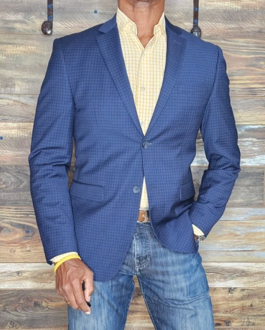 Penguin an Original Blue Check Wool Blend Dual Vent Sport Jacket Blazer 38R - Image 1 of 4