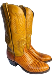 Vintage Lucchese Herren Original Eidechse Stiefel 9,5 D Hergestellt in den USA Bestickt - Bild 1 von 20