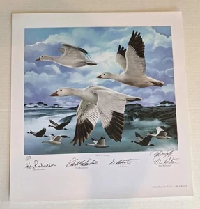 Lithograph Signed by Michael Hunt & Phil Robertson Duck Dynasty Duck Scene - Picture 1 of 8
