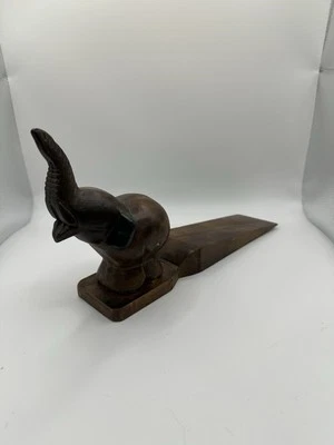 Vintage Wooden Elephant Door Stop - Image 1 of 4