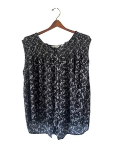 CAFFE Marrahesh blouse sleeveless 3X PLUS sleeveless smocked strechy casual - Picture 1 of 6