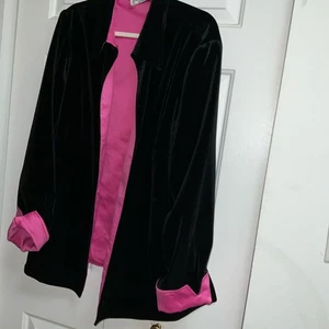 Chaqueta De Colección Ronni Nicole by Ouida Para Mujer 3x Negro Terciopelo Satinado Forro Noche - Imagen 1 de 3