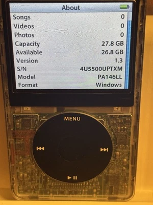 Apple iPod video 5th Generation Black 30GB MP3 MA146LL Tested/Working Used - Image 1 of 4