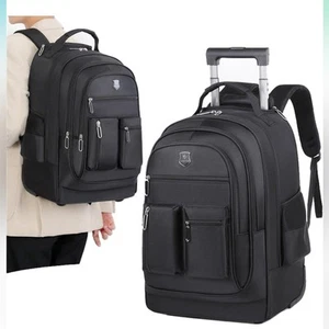 18in Rolling Backpack with Wheels and Handle, Laptop Carry on Luggage Travel Bag - Picture 1 of 5