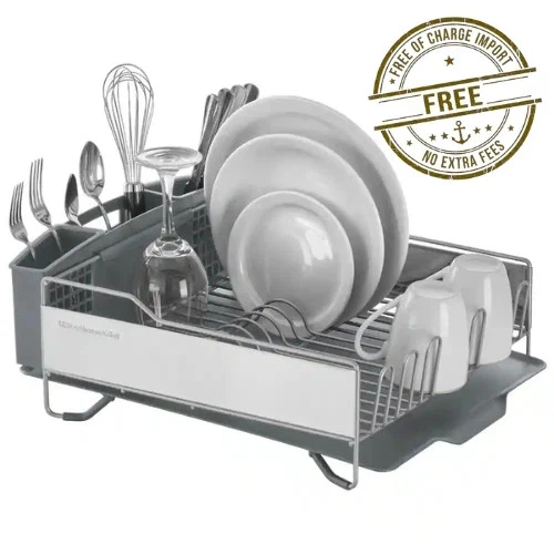 KitchenAid Full Size Dish Rack Metal, Plastic Grey 14.96" W X 20.08" D X 6.69" H - Image 1 of 4