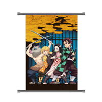 Anime Demon Slayer Akaza Douma Kokushibou 3PCS Wall Banner Poster Gift Art Toy