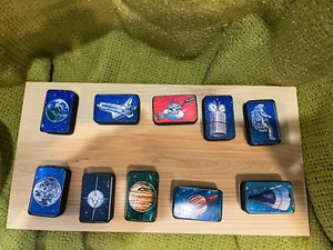 Space Themed Rubber Stamps, Rare Collectibles, 10-Item Set, Great Shape - Picture 1 of 11