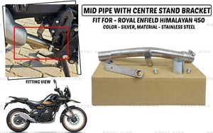 TUBO MEDIO PLATEADO CON "SOPORTE DE SOPORTE CENTRAL APTO PARA ROYAL ENFIELD HIMALAYAN 450" - Imagen 1 de 12