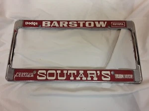 Barstow Soutar's Dodge Toyota Chrysler Plymouth CA Car Metal License Plate Frame - Picture 1 of 3
