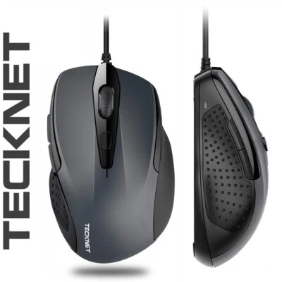 TeckNet Pro S2 High Performance Wired USB Mouse with 6 Buttons 2000DPI Mice Grey - Image 1 of 4