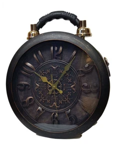 Designer Handtasche mit echter Uhr Schwarz - super billig wg. einem Fehler - Picture 1 of 6