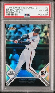 2006 Bonds Finest Moments #6 Barry Bonds Refractor PSA 8 /425