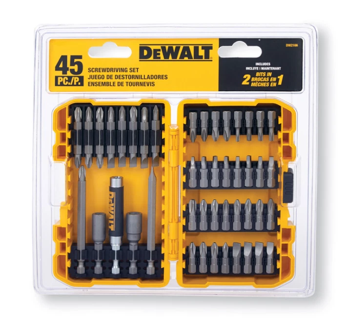 DEWALT Screwdriver Bit Set with Tough Case, 45-Piece (DW2166), Grey/Silver Screw - Image 1 of 3