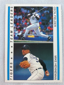 MLB 1994 Red Foley Baseball Card-Detroit Tigers-Cecil Fielder/Mike Henneman