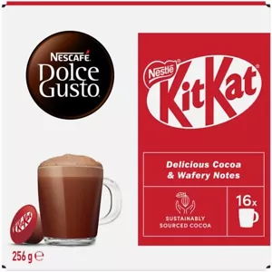 Nescafe Dolce Gusto Kit-Kat Hot Chocolate Pods Capsules 16 Pack - Picture 1 of 5