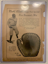 1928 Spalding BABE RUTH NEW YORK YANKEES Home Run Special 1st Base Mitt Ad 5"x7"