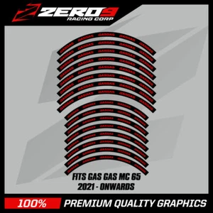 Calcomanías de llanta GasGas MC 65 14""/12"" MX para gráficos de motocross negras/rojas - Imagen 1 de 1
