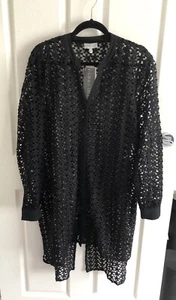 Grace Hill - Black Longline Jacket - Flower Lace Fabric - Size 18 - Picture 1 of 5