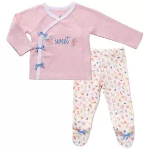 Asher e Olivia vestiti neonato pantaloni a maniche lunghe kimono camicia bambina - Foto 1 di 7