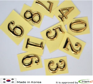 Adhesive Door Sign Plaque Number 0-9 Sticker Digit Brass Hotel Home Decor KR - Picture 1 of 6