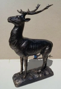 Tolles Modell eines Hirsches auf Basis 11 1/2" hohes Hirschhinterreh Reh Brach (# vo) - Bild 1 von 6