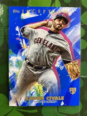 2020 Topps Inception Aaron Civale Blue Parallel Rookie 1/25 #20 Guardians - Image 1 of 2
