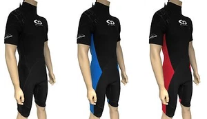 SHORTIE WETSUIT MENS 3MM NEOPRENE SHORTY DIVING SURFING JETSKI WET SUIT TWF CIC - Picture 1 of 4
