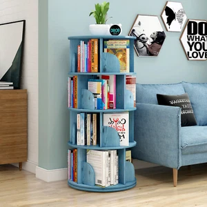 Sanctuary 360-degree Rotating 4 Tier Display Shelf Bookcase Organiser (Blue) - Picture 1 of 6